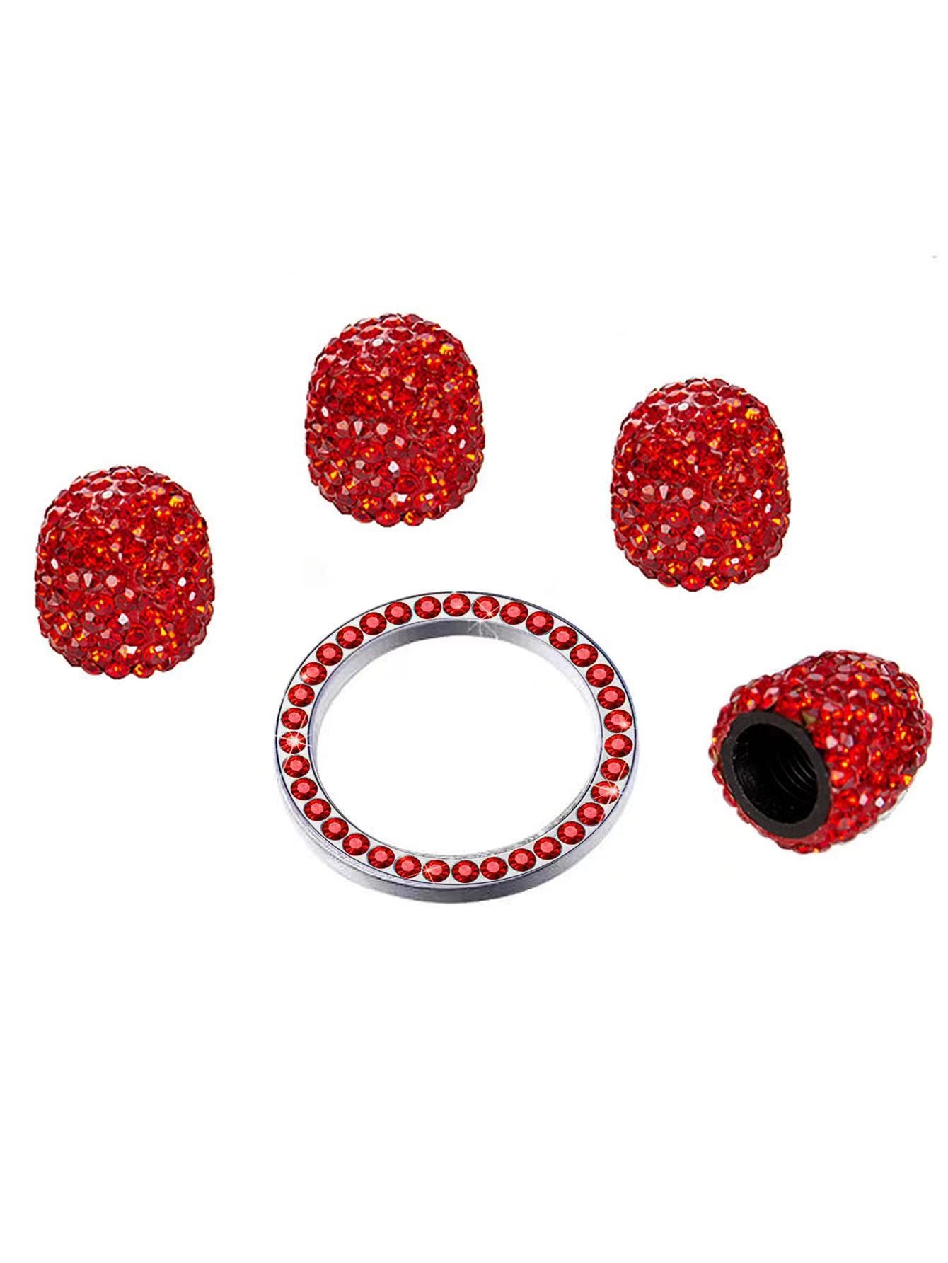 Wholesale Automotive Valve Caps with Diamond Inlay Creative Rhinestone Valve Core Wheels Rubber Tire Caps