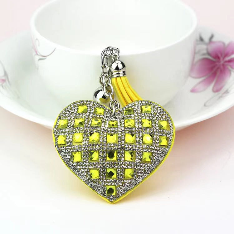 Wholesale 10PCS Diamond Heart Keychain