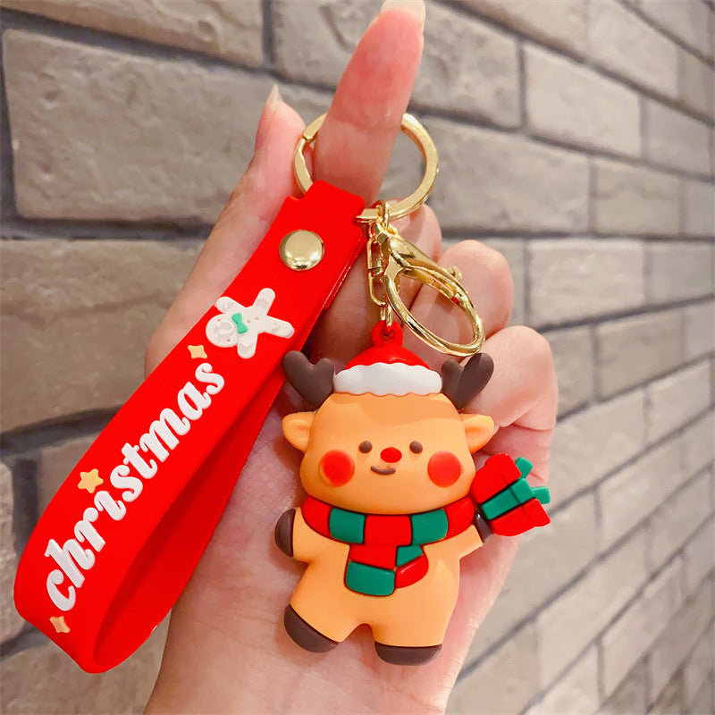 Wholesale Cartoon Christmas Gifts Plastic Doll Keychains