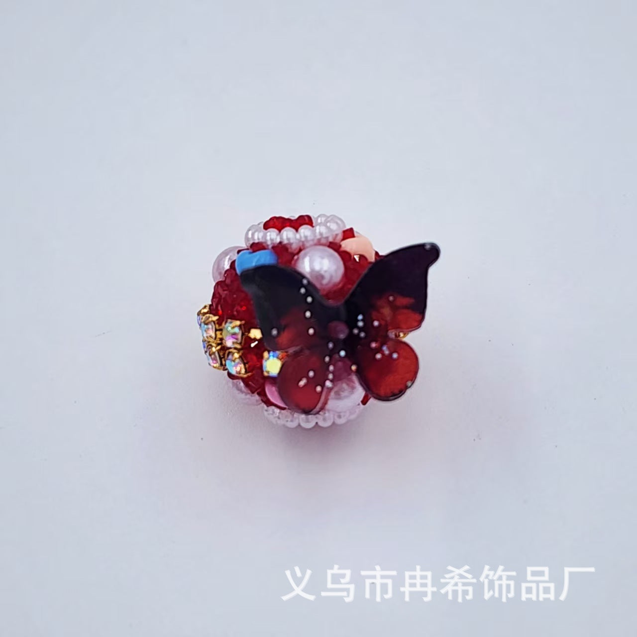 Wholesale 10pcs  Butterfly Love Soft Sugar Straight Hole Heavy Beads DIY Mobile Phone Chain Beads