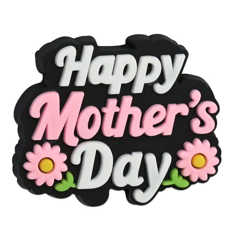 Wholesale Random 100pcs Mother's Day themed DIY pen accessories soft rubber beads