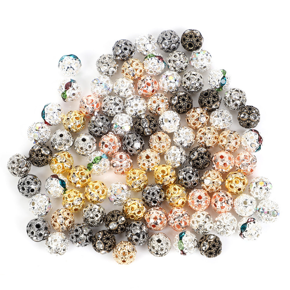 Wholesale 20pcs Hollow Out Single Thread Diamond Ball Spacer Beads