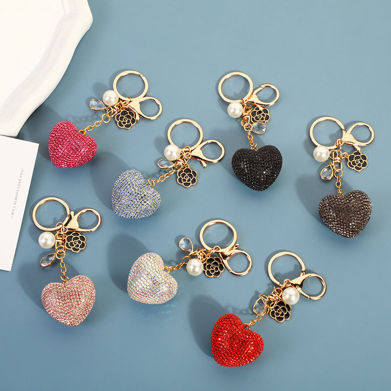 Wholesale Metal Rhinestone Love Keychain