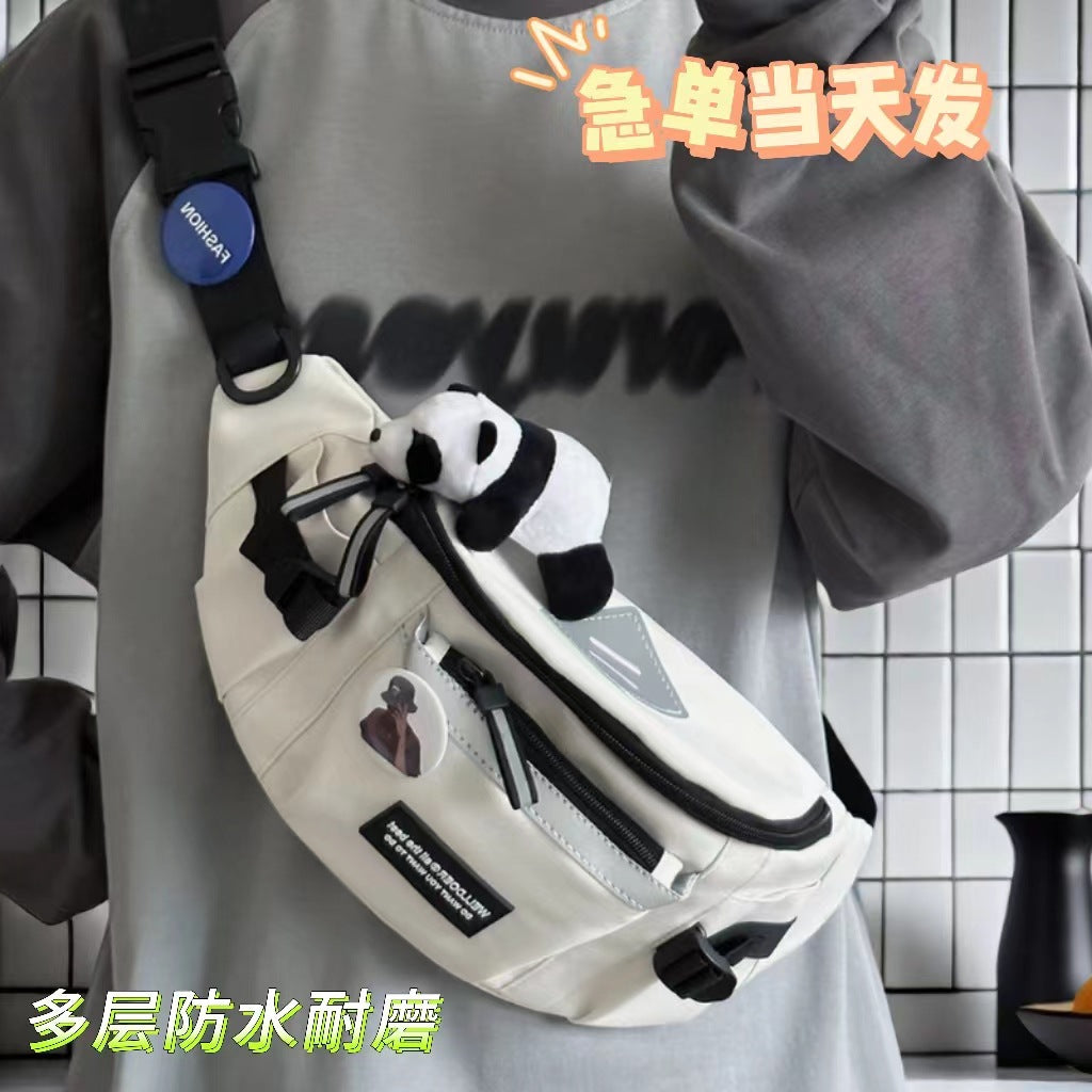 Wholesale Waterproof chest bag workwear style sports messenger bag large capacity versatile student cycling waist bag