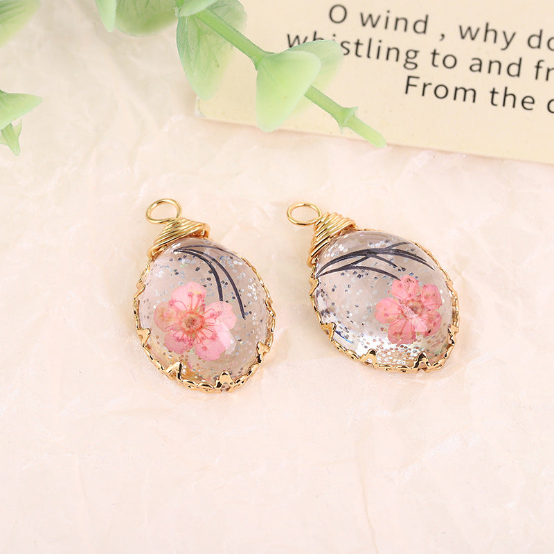 Wholesale copper wire wrapped edge glue accessories DIY transparent pendant