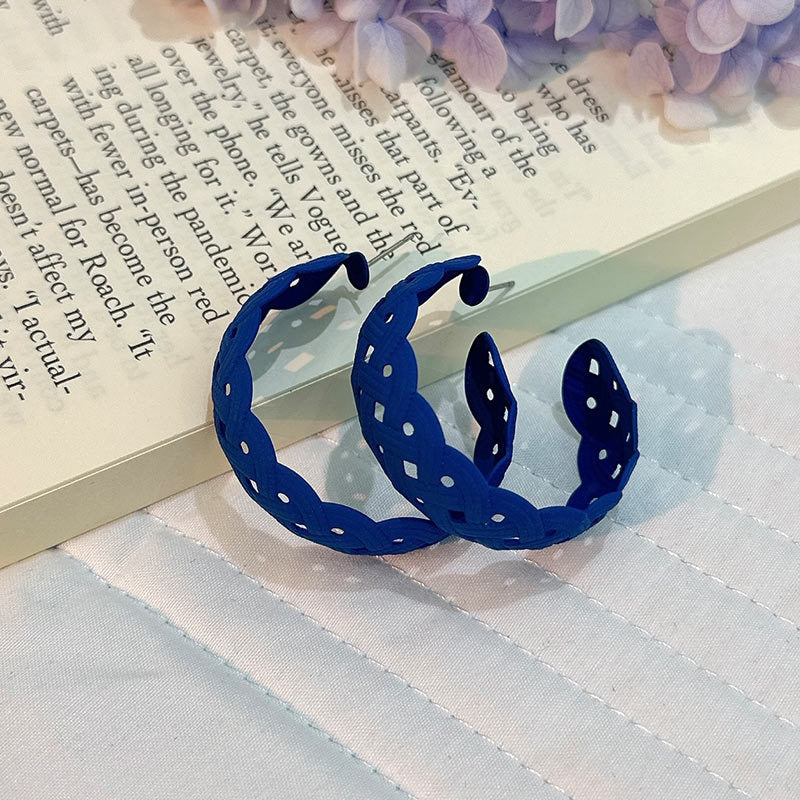 Wholesale Solid Color Big C Shape Candy Color Earrings