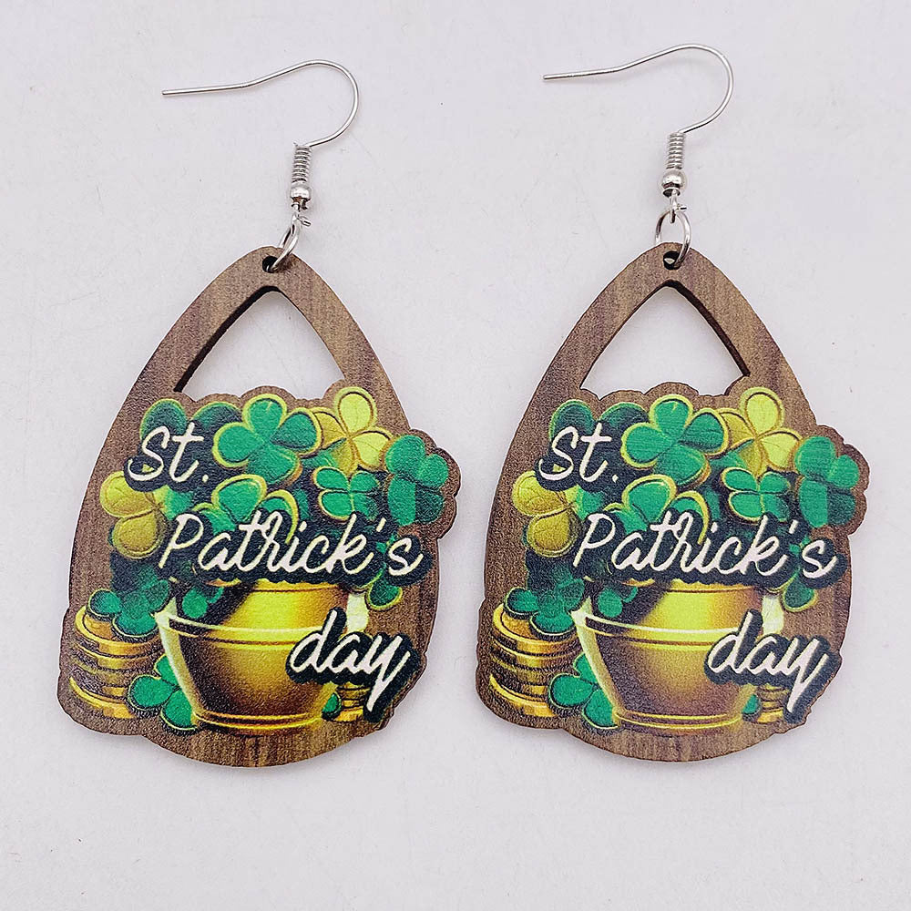 Wholesale New St. Parcret festival Green lucky grass rainbow beard earrings