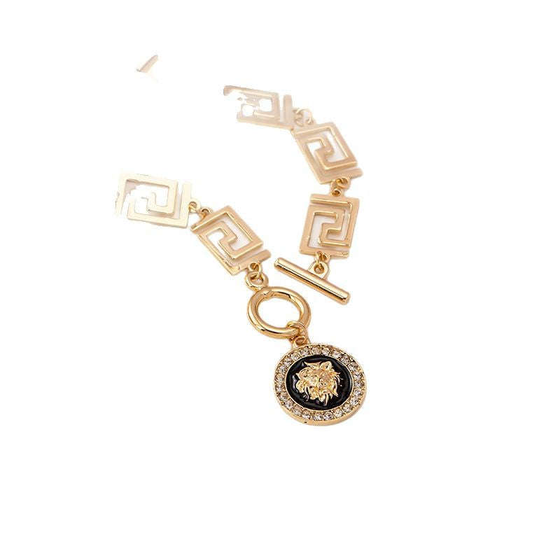 Wholesale Retro Chunky Chain Embossed Anklet Geometric Chic Fashion Accessory Gift For Beach