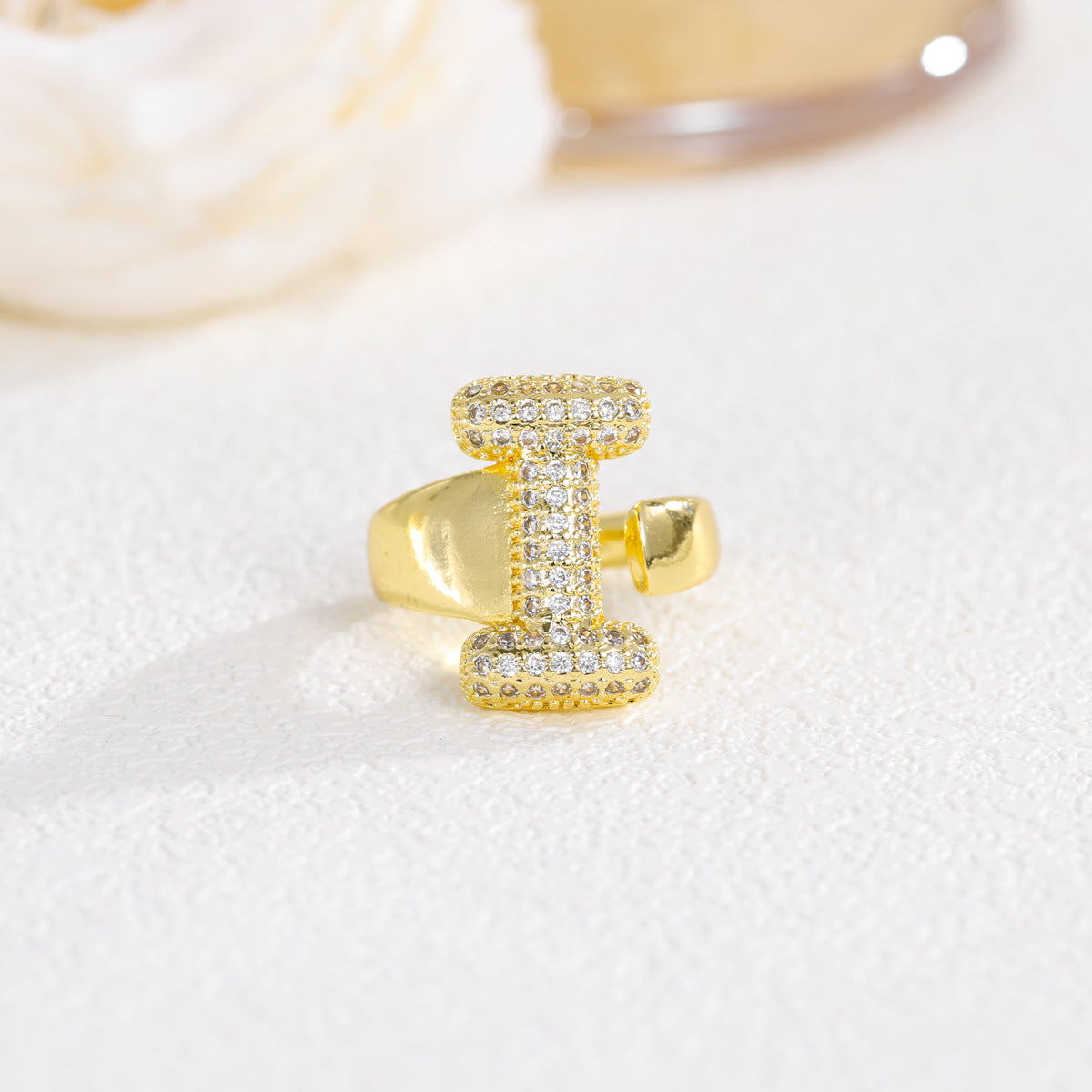 Wholesale  Gold Plated Copper Set with Zircon Open Ring