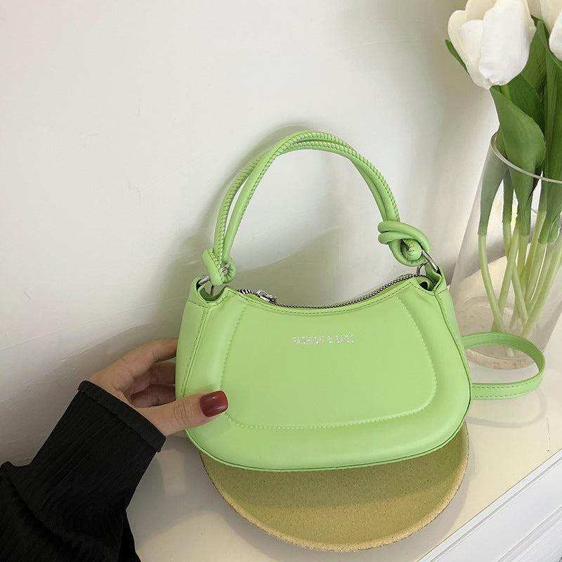 Wholesale Pressed Solid Color Chain Versatile Underarm Bag