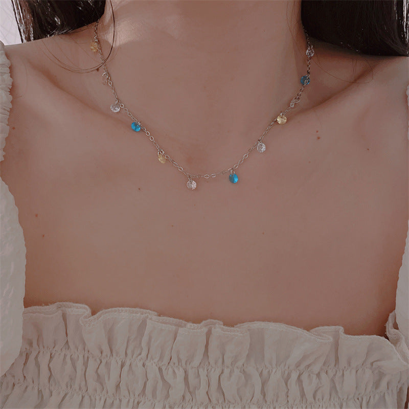 Wholesale Colorful Zircon Rainbow Metallic Necklaces