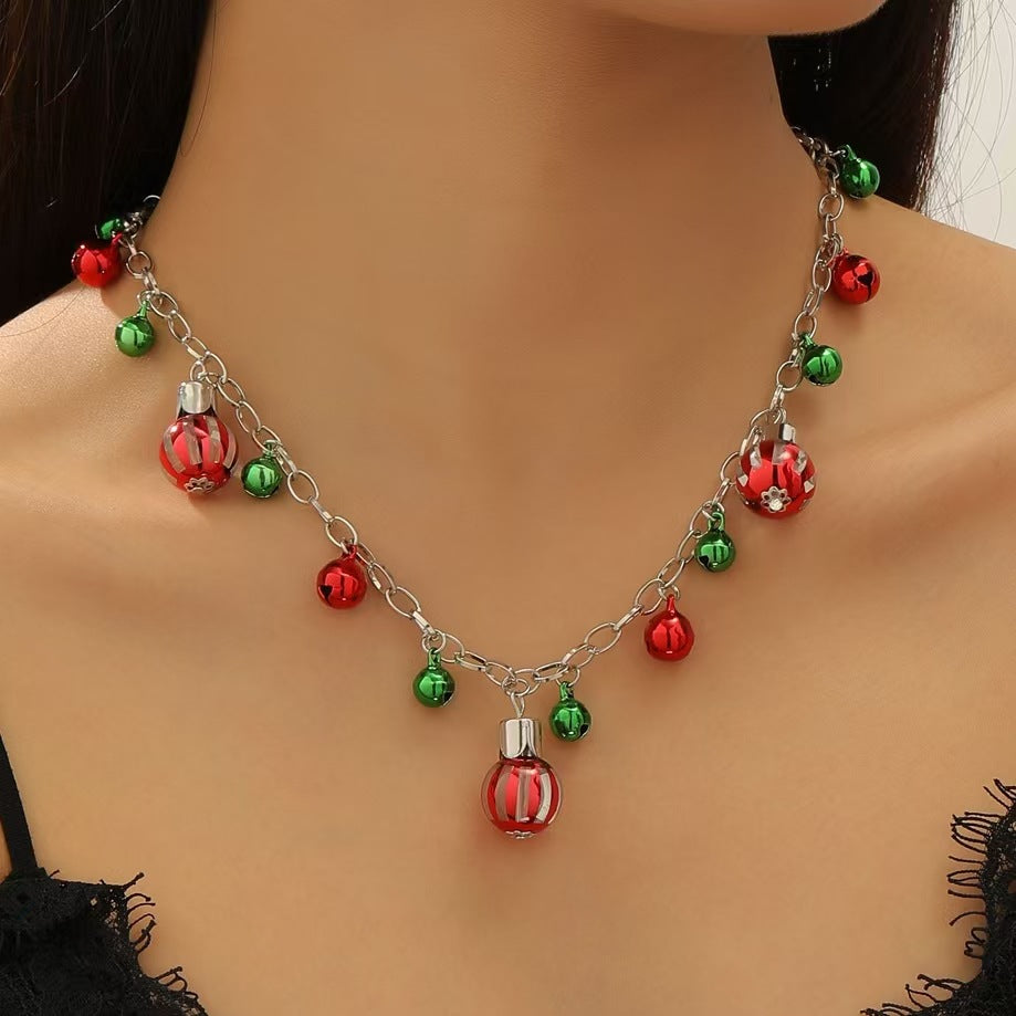 Wholesale Christmas colorful bell bracelet necklace