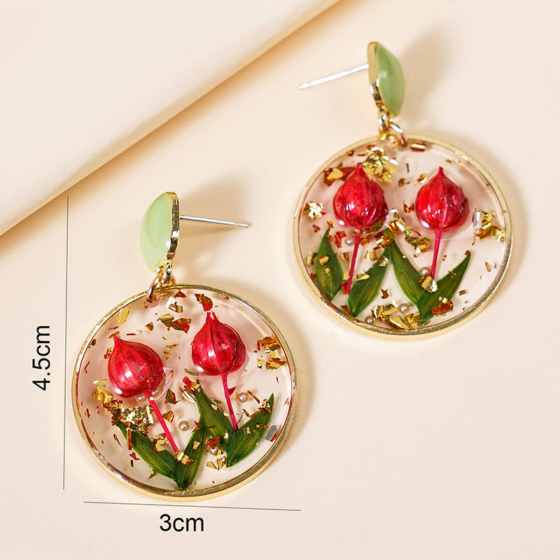 Wholesale Epoxy Eternal Pollen Bud Earrings