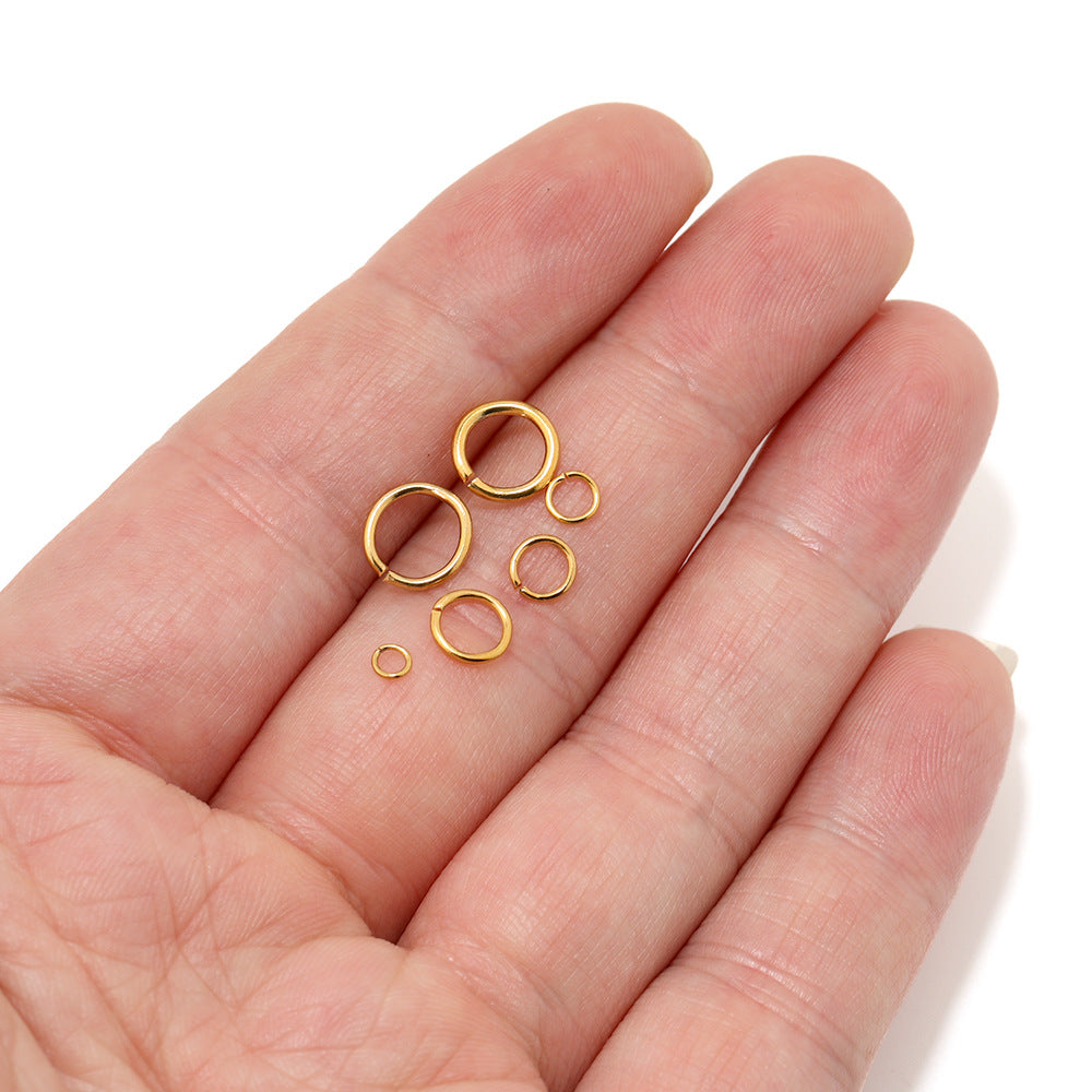 Wholesale 100PCS/PACK 18K Gold Vacuum Color Retention Stainless Steel Open Ring