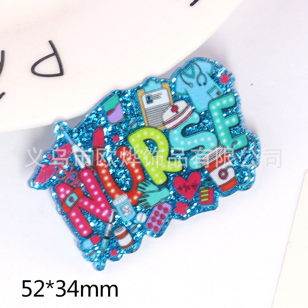 Wholesale 10pcs Cartoon Letters Cute Acrylic DIY Patches