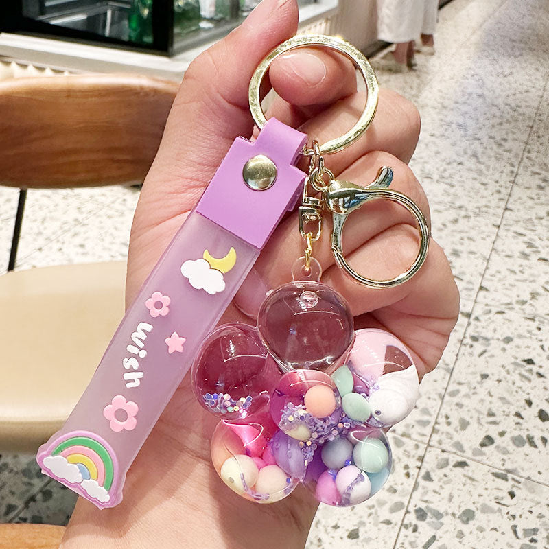 Wholesale Oil Drift Bottle Sunflower Acrylic Keychain