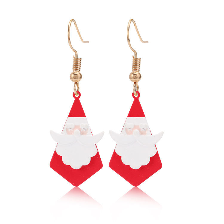 Wholesale Christmas Series Fashion Alloy Christmas Tree Old Man Bell Elk Candy Cane Earrings