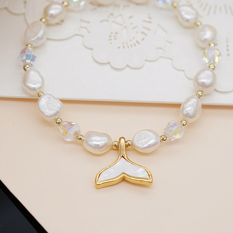Wholesale Baroque Sea Shell Fish Tail Summer Pearl Bracelet