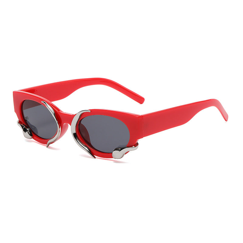 Gafas de sol de PC de marco ovalado al por mayor