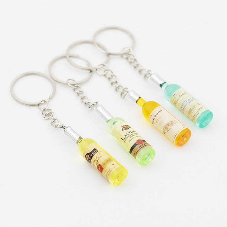 Wholesale Resin Imitation Red Wine Bottle Beverage Bottle Keychain