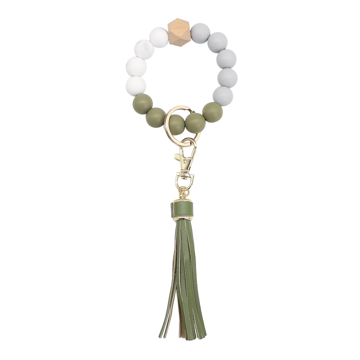 Wholesale Tassel Wood Beads Silicone Beads Wrist Keychain