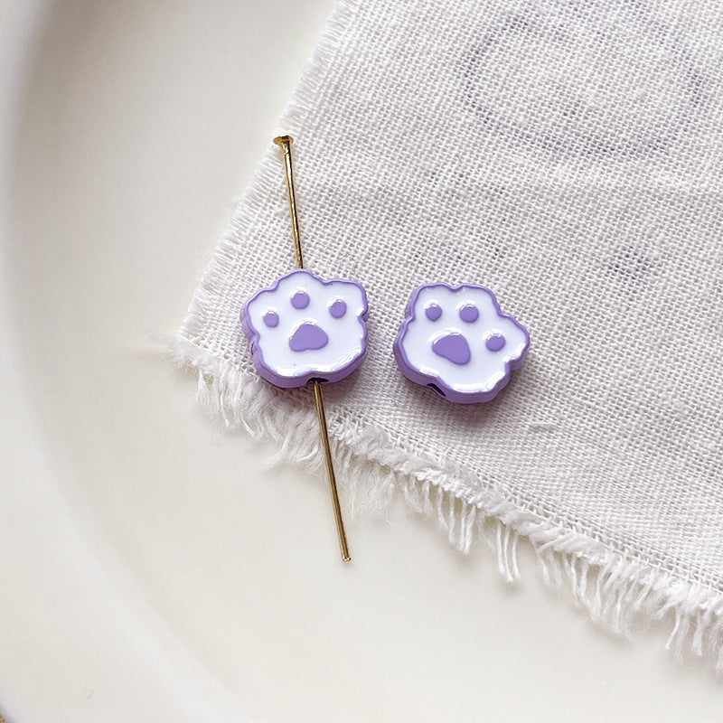 Wholesale 10pcs Cartoon Cute Dog Cute cartoon dog paw print Beads