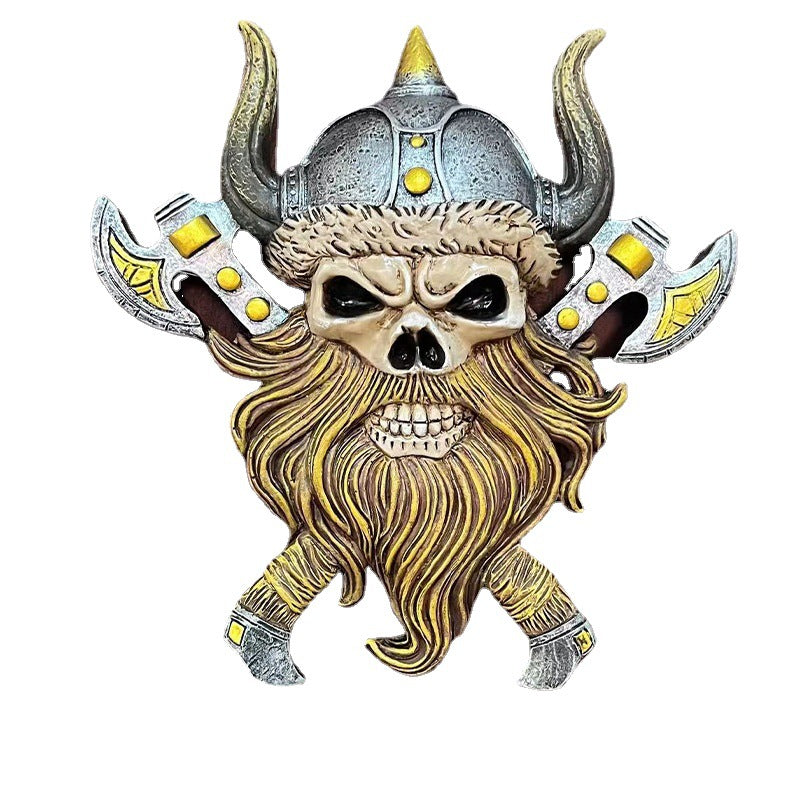 Wholesale Skeleton Viking Berserker Double Ax Wall Hanging Halloween Decorations