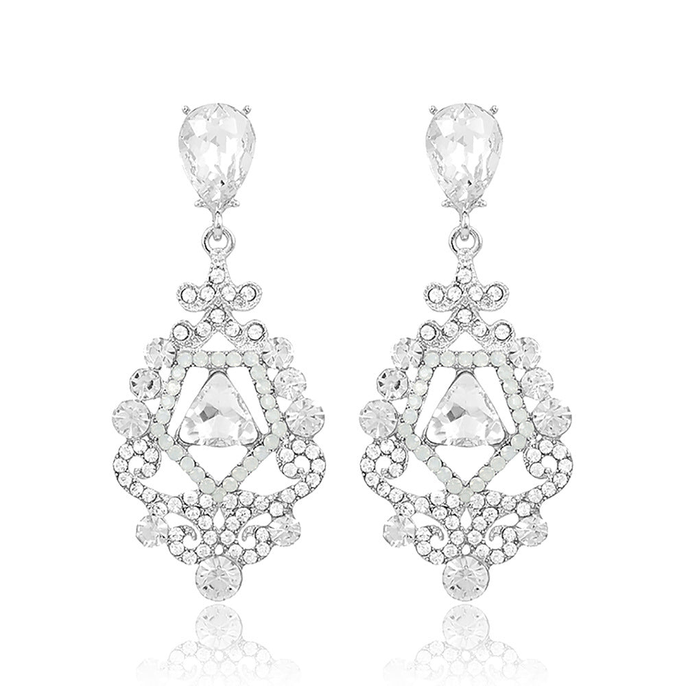 Pendientes de esqueleto de aleación de zinc de dhinestona al por mayor