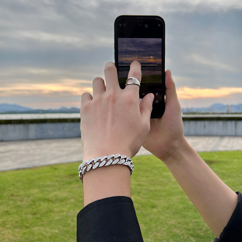 Wholesale Double Row Diamond Full Diamond Cuban Bracelet