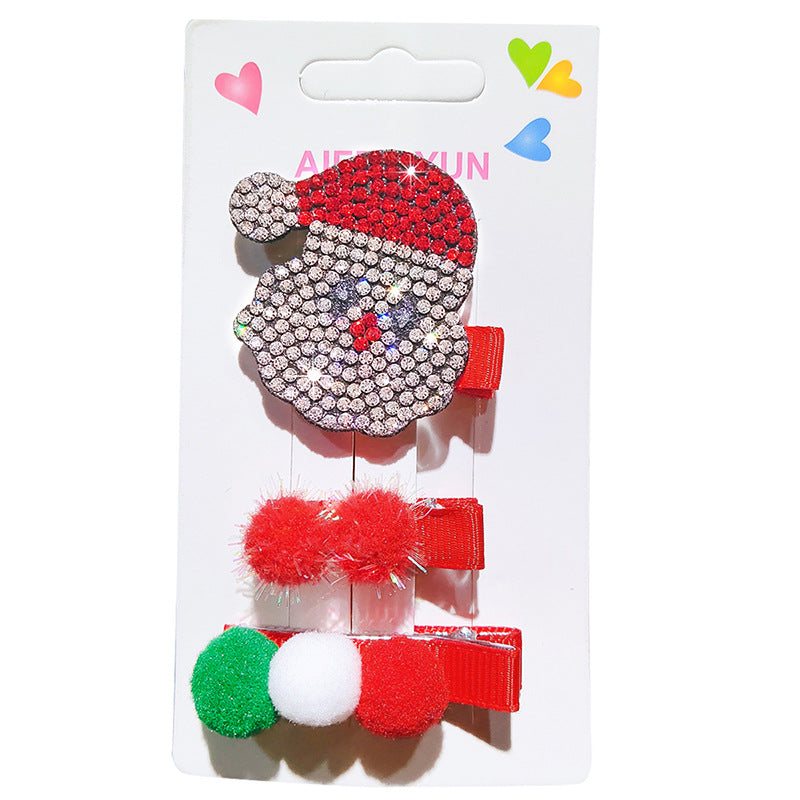 Wholesale Christmas Tree Snowman Fabric Hairpins