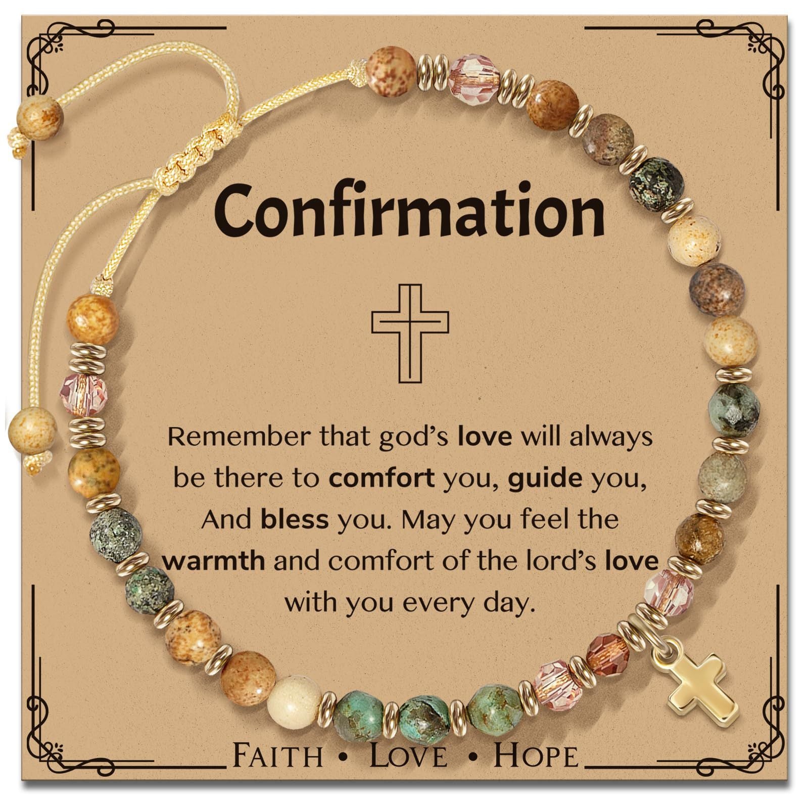 Wholesale Trendy Natural Stone Cross Pendant Bracelet For Women Handmade Beaded Jewelry Gift For Boutique Resale