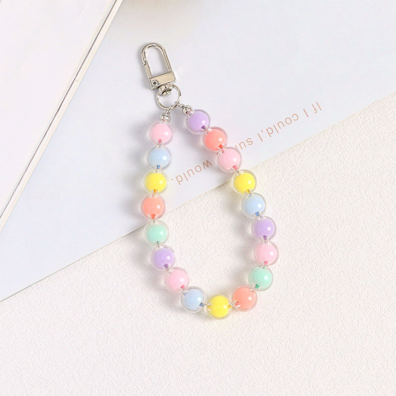 Wholesale Acrylic Candy Color Beaded Bracelet Keychains