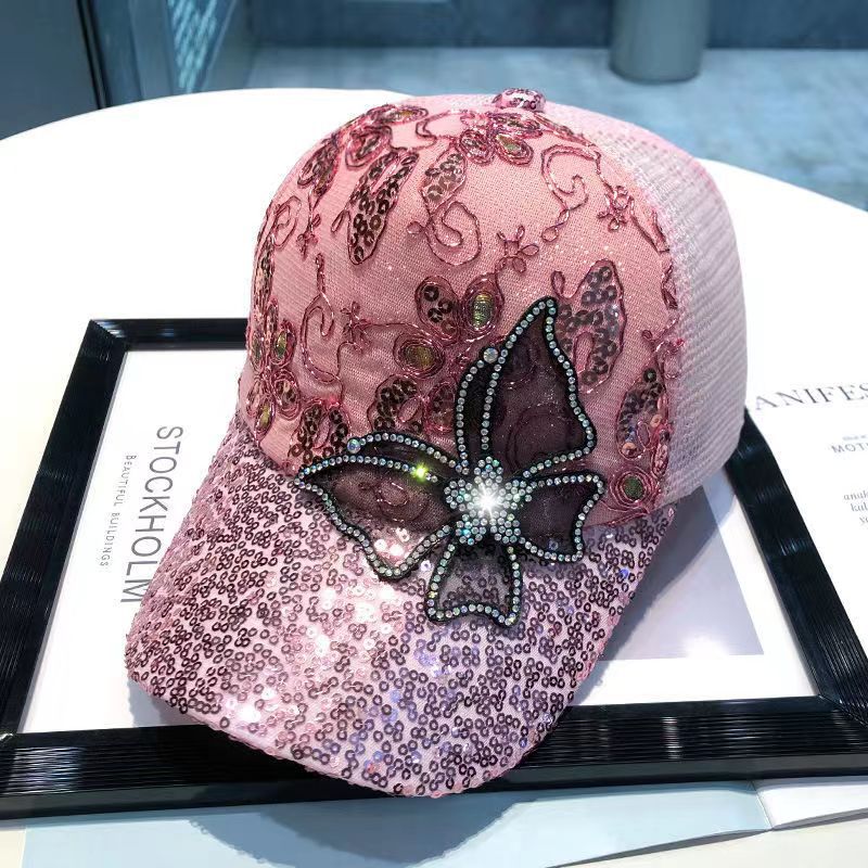 Wholesale Mesh Diamond Butterfly Baseball Cap