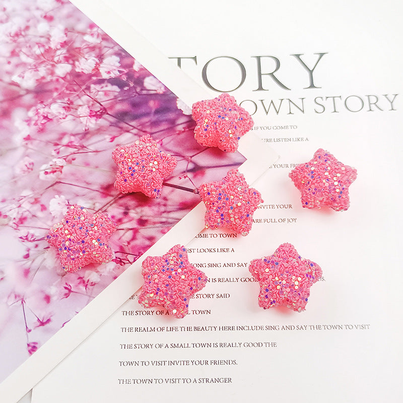 Wholesale 21MM five-pointed star sequin beads straight hole acrylic beads