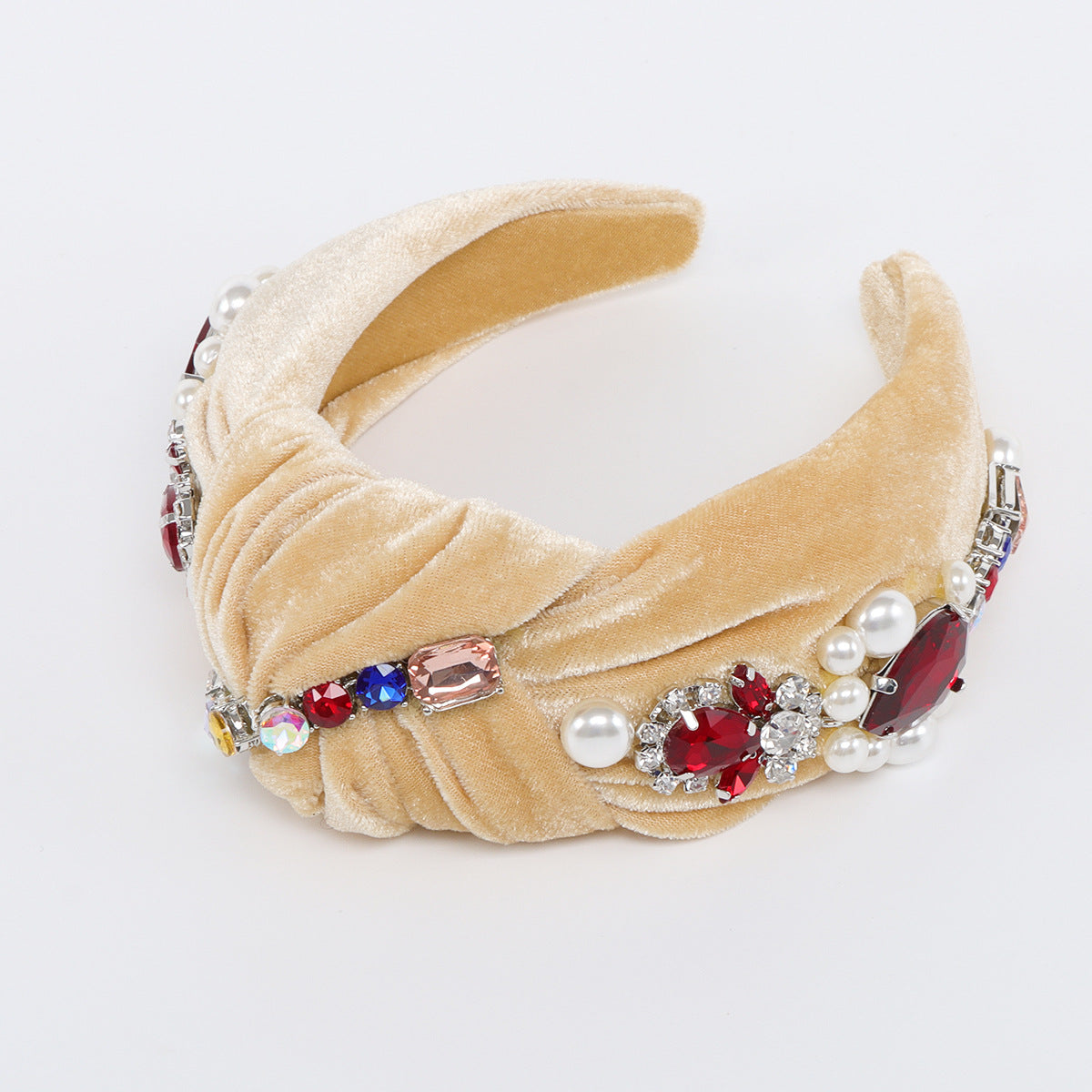 Wholesale Fabric Colored Diamond Pearl Hair Bands