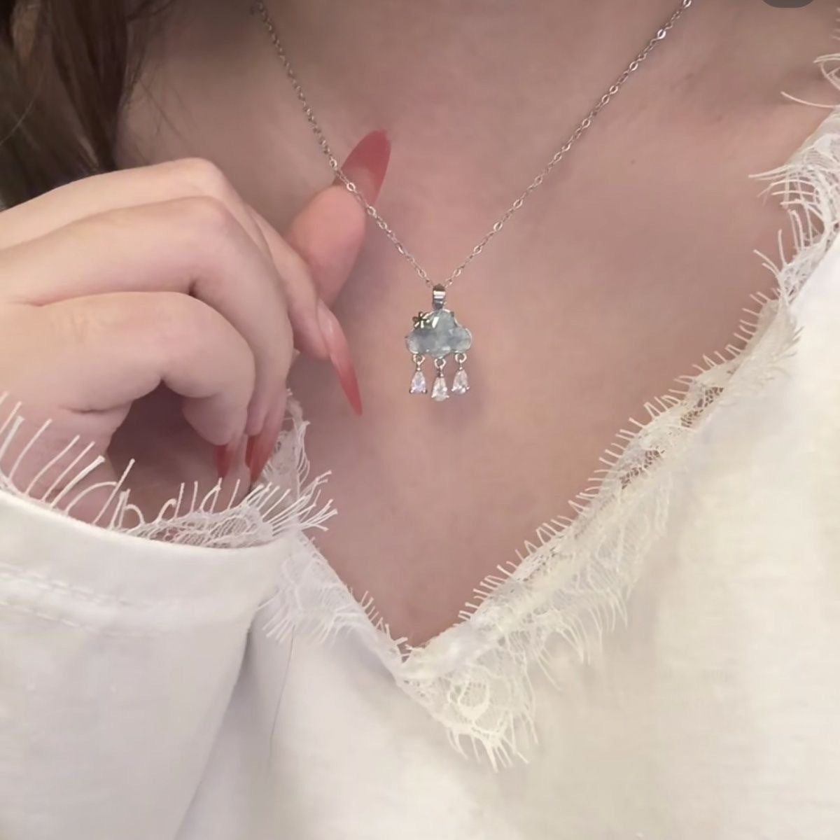 Wholesale Color printed card cross moon cartoon cat necklace