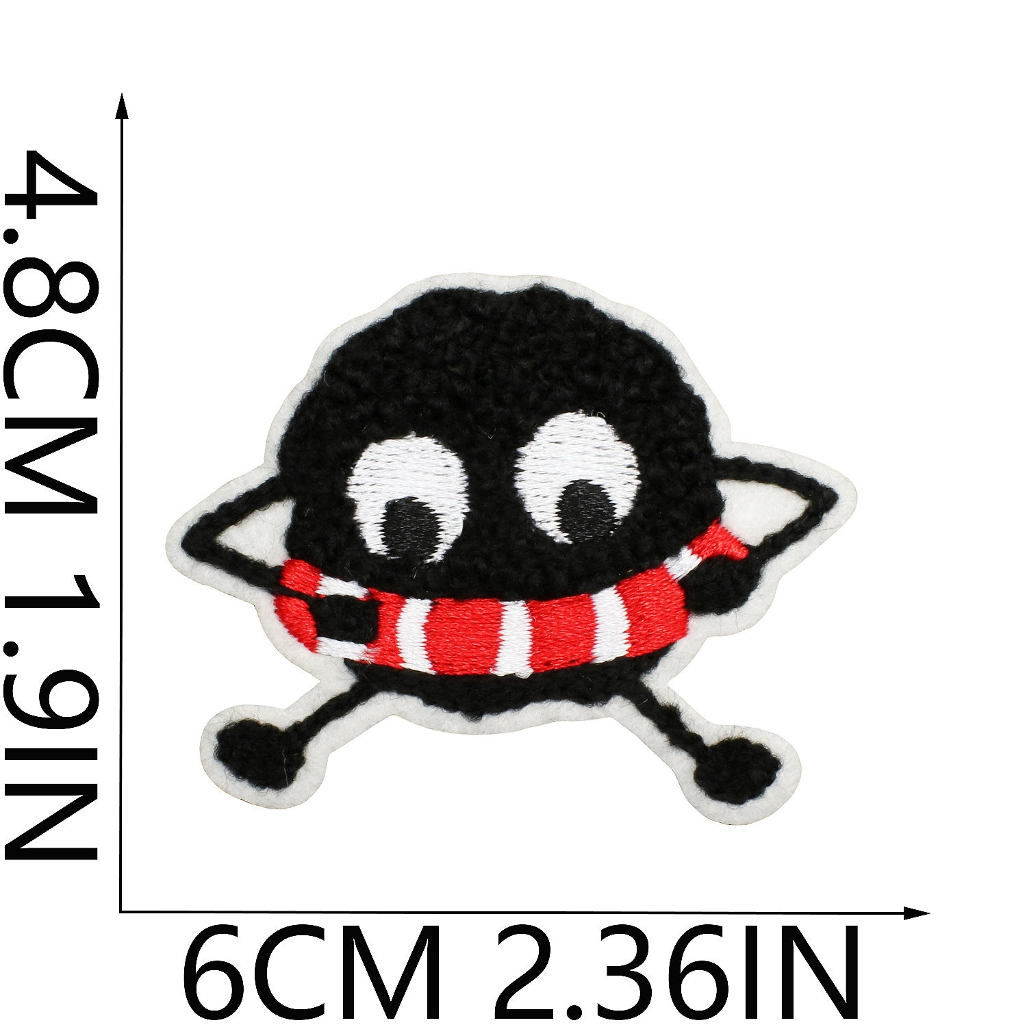 Wholesale Cute Black Coal Polyester Embroidered Patch Funny Charcoal Badge Decorative Clothing Accessory For Gift And Boutique Resale