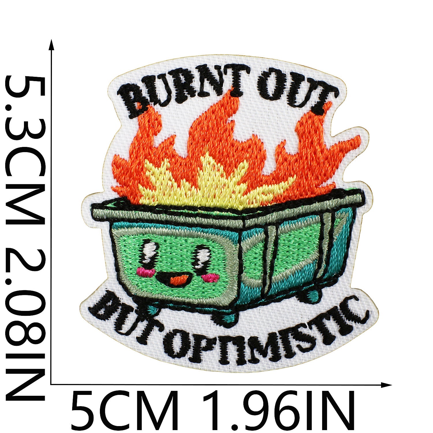 Wholesale Embroidered Polyester Patch Cartoon Box Flame English Letters Clothing Decorative Accent