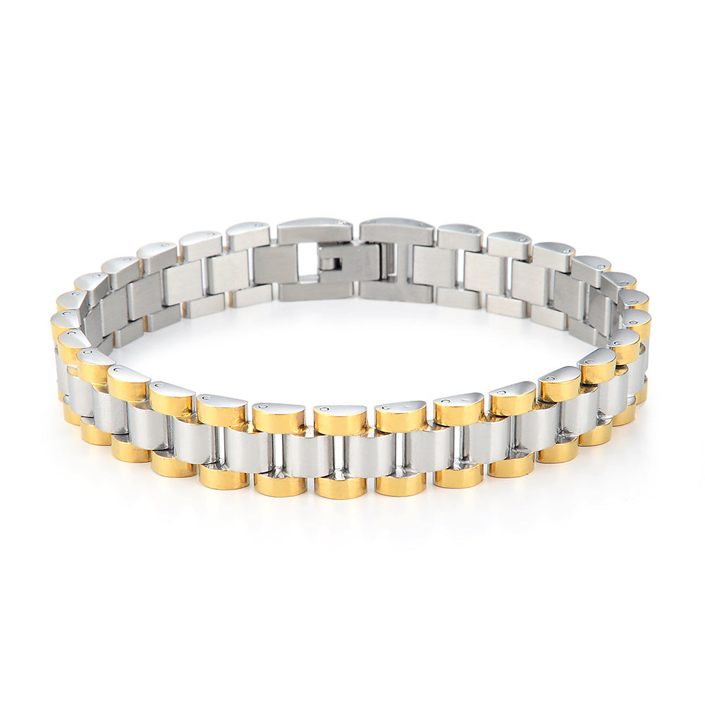 Wholesale 10mm Wide Electroplating Multi -color Stainless Steel Band Bracelet