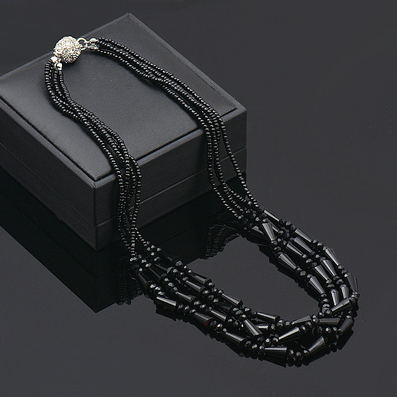 Wholesale Rhinestone Magnetic Clasp Multicolor Bar Crystal Beads Bracelet Necklace