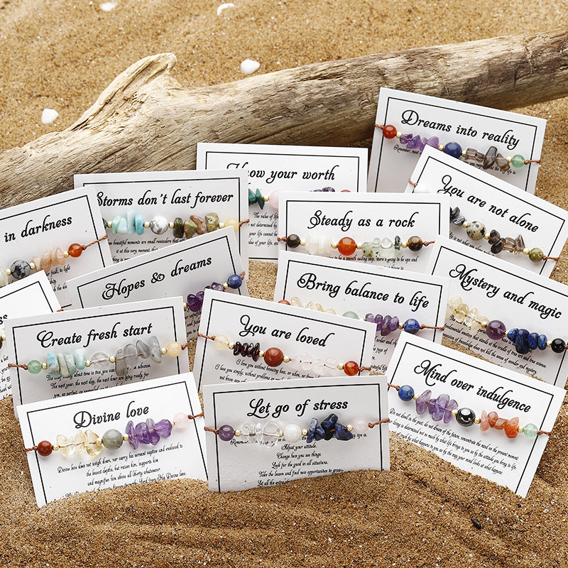 Wholesale Stone Beads Citrine Crushed Stone Round Beads Bracelet