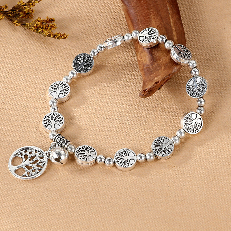 Wholesale Vintage Handmade Miao Bracelet Silver Tone Alloy With Turquoise Blue Accents Fashion Jewelry Accessory Travel Souvenir Gift