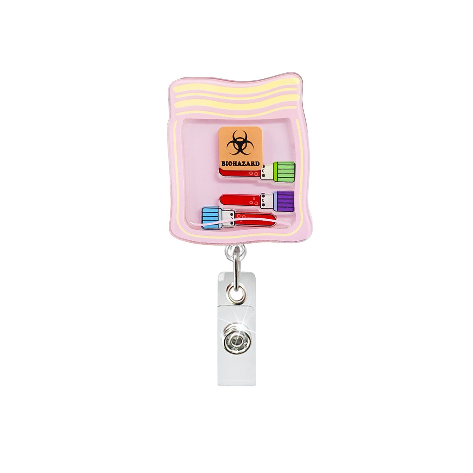 Wholesale Medical shake acrylic badge reel retractable easy to pull