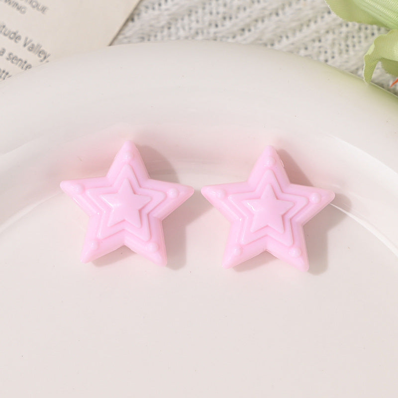 Wholesale 10pcs/pack Candy Color Five-Pointed Star DIY Mobile Acrylic Beads