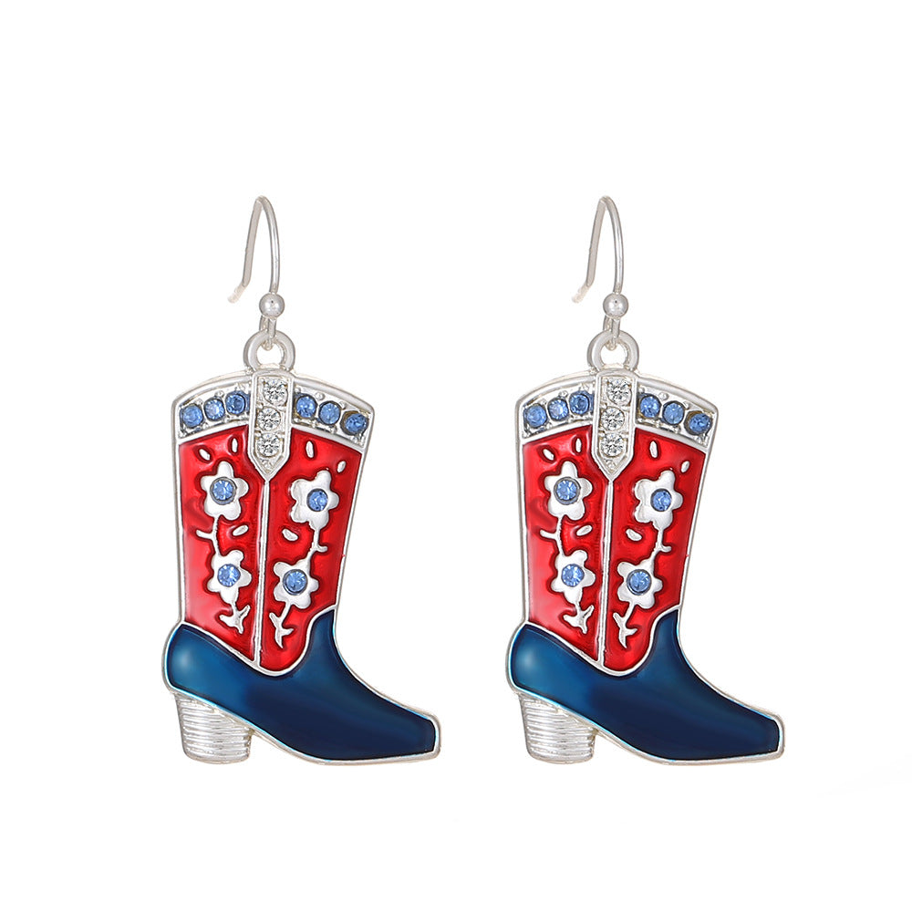 Wholesale Halloween Alloy Diamond Drop Earrings Retro Fashion Hat Shoes Earrings