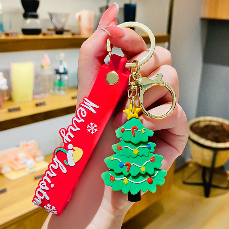 Wholesale Creative Christmas Deer Snowman Cartoon PVC Key Chain