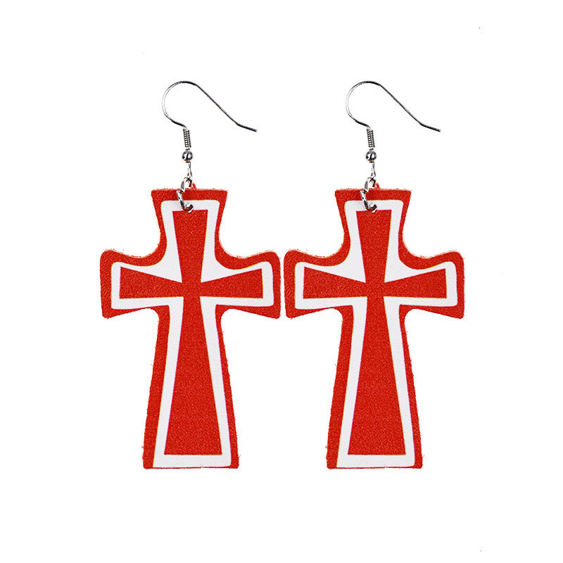 Wholesale arrival St. parcret festival leather Easter white rabbit leather earrings