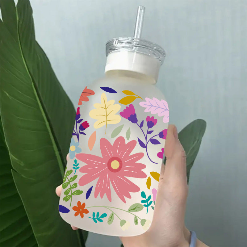 Wholesale Colorful flowers and plants  16oz Cup UV DTF Wraps