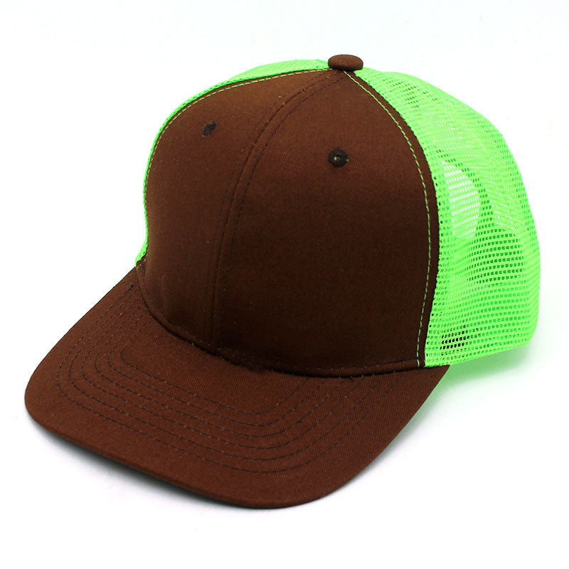Wholesale Color Block Hip Hop Flat Brim Sunscreen Mesh Cotton Baseball Cap