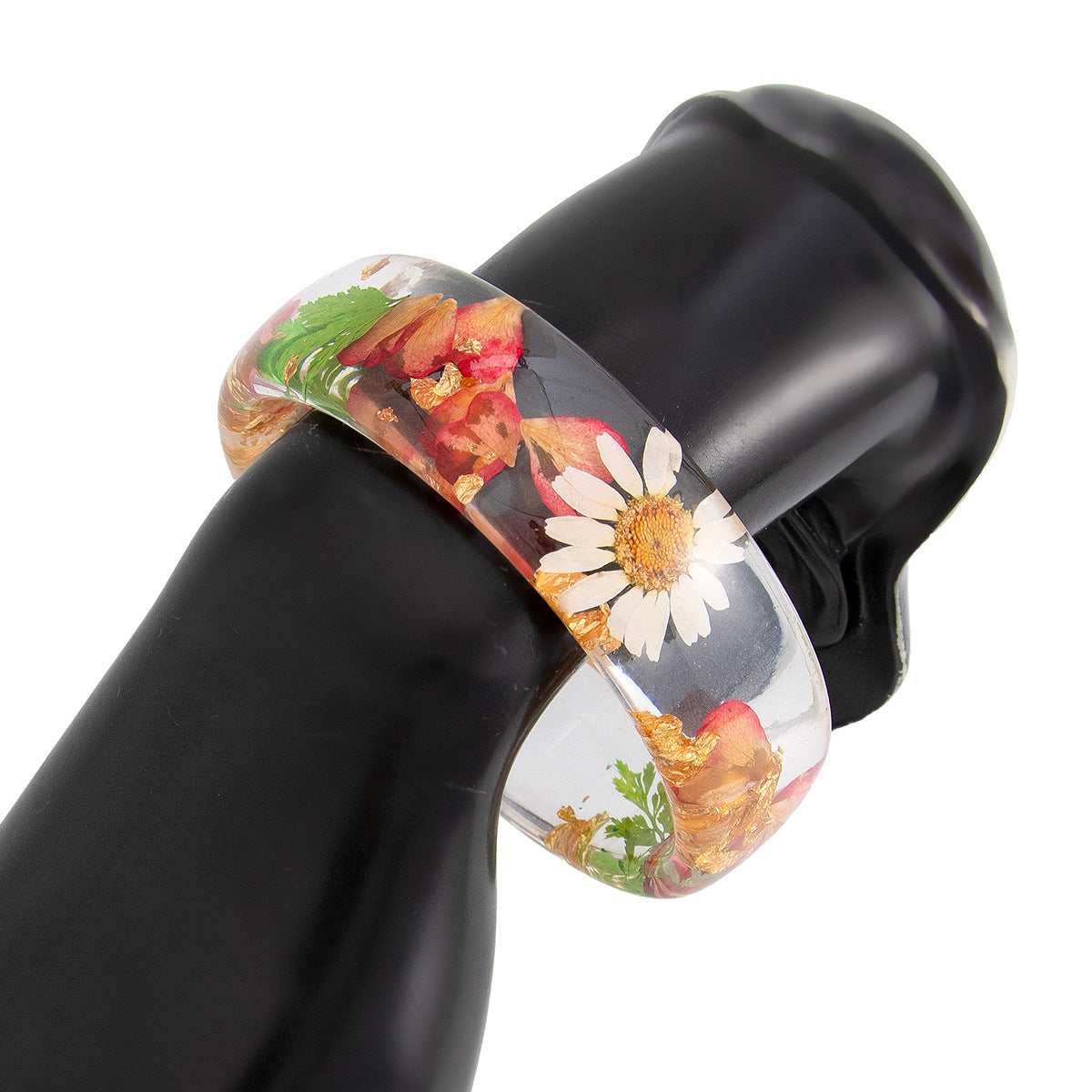 Wholesale Ins Style Flower Transparent Wide Bracelet